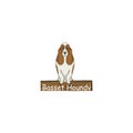 Basset Hound cartoon dog icon Royalty Free Stock Photo