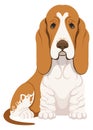 Basset hound cartoon icon. Cute dog character Royalty Free Stock Photo