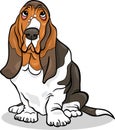 Basset hound dog cartoon illustration