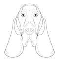 Basset Hound dog easy coloring cartoon vector illustration. Isolated on white background Royalty Free Stock Photo