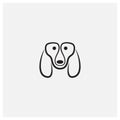Basset Hound dog line head face logo design icon mascot Royalty Free Stock Photo