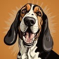 Whimsical Basset Hound Vector Illustration With Playful Expressions