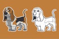 Basset hound dog vector illustration cartoon style Royalty Free Stock Photo