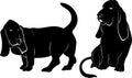 Basset hound dog vector silhouette