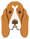 Basset hound face icon. Funny cartoon dog Royalty Free Stock Photo
