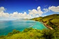 Basseterre St. Kitts in the Background coastline - Sea / Ocean / Beach Royalty Free Stock Photo