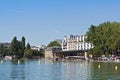 Bassin de la Villette in the 19th arrondissement of Paris Royalty Free Stock Photo