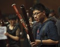 Bassoon boy on wind music chamber music concert