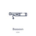 Bassoon icon from music outline collection. Thin line bassoon icon isolated on white background Royalty Free Stock Photo