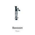 Bassoon vector icon on white background. Flat vector bassoon icon symbol sign from modern music collection for mobile concept and Royalty Free Stock Photo