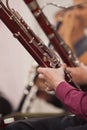 Bassoons in the orchestra closeup