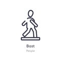 Bast outline icon. isolated line vector illustration from people collection. editable thin stroke bast icon on white background