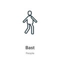 Bast outline vector icon. Thin line black bast icon, flat vector simple element illustration from editable people concept isolated