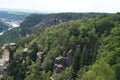 Mountains and river Elba Bastei Natural Park Royalty Free Stock Photo