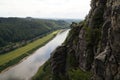 Beautiful view of the river from the observation deck of Bastei. Royalty Free Stock Photo