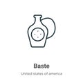 Baste outline vector icon. Thin line black baste icon, flat vector simple element illustration from editable united states of Royalty Free Stock Photo