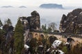 Bastei bridge germany in the winter Royalty Free Stock Photo