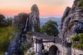 Bastei bridge in Saxon Switzerland in autumn, Germany