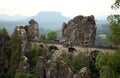 Bastei Bridge in Saxon Switzerland National Park in Rathen, Germany