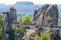 Bastei bridge in Saxon Switzerland in spring, Germany Royalty Free Stock Photo
