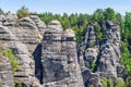 Bastei rock formations, Saxon Switzerland National Park, Germany Royalty Free Stock Photo