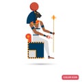 Bastet goddess color flat icon for web and mobile design