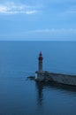 Bastia, Corsica, Cap Corse, night, skyline, old port, harbor, lighthouse, after sunset