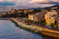 Bastia old city center, lighthouse and harbour. Royalty Free Stock Photo