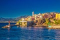 Bastia old city center, lighthouse and harbour, Corsica, France Royalty Free Stock Photo