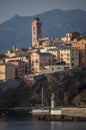 Bastia, sailboat, Mediterranean Sea, dawn, skyline, lighthouse, Corsica, Cap Corse, Haute Corse, France, Europe, island, summer Royalty Free Stock Photo