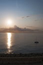Bastia, sailboat, Mediterranean Sea, dawn, sun, Corsica, Corse, Cap Corse, Haute Corse, France, Europe, island, summer Royalty Free Stock Photo