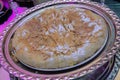 Bastila or `Pastilla` is a taraditional moroccan dish. Chicken Bastila is a pie filled with chicken, eggs,onions, sugar. In some