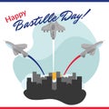 Bastille fighter jet show. Vector Royalty Free Stock Photo