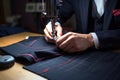 basting stitches on suit pants before final sewing