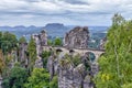 Bastion Bridge in Saxonia near Dresden Royalty Free Stock Photo