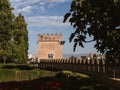 A bastion tower inside the Alhambra palace complex in Granada, Andalusia, Spain Royalty Free Stock Photo