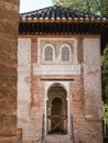 A bastion tower inside the Alhambra palace complex in Granada, Andalusia, Spain Royalty Free Stock Photo