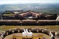 Bastions of the Fort Nossa Senhora da Graca, view down from the commandant`s quarters, Elvas, Portugal