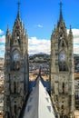 BasÃÂ­lica del Voto Nacional Basilica of the National Vow, View of the belltowers, Quito, Ecuador