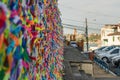 Colorful ribbons tied by worshipers from the Basilica of Senhor do Bonfim in the city of Salvador, Brazil Royalty Free Stock Photo