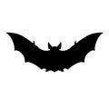 Bat black silhouette vector illustration Royalty Free Stock Photo