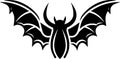 Bat - black and white vector illustration Royalty Free Stock Photo