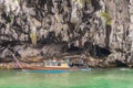 Bat Cave in Phang-Nga Bay, Thailand. Longtailboat Phang Nga Royalty Free Stock Photo