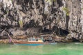 Bat Cave in Phang-Nga Bay, Thailand. Longtailboat Phang Nga