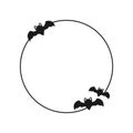 Bat circle border frame. Halloween theme frames