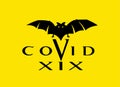 Bat covid 19 image yellow background