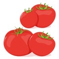 Set of different red tomatoes in different combinations Royalty Free Stock Photo