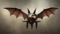 Bat Drone, Dystopian Steampunk Mechanic Bat Isolated â AI Generated