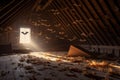 bat droppings scattered across attic floor Royalty Free Stock Photo