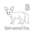 Bat-Eared Fox Alphabet ABC Isolated Coloring B Royalty Free Stock Photo
